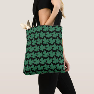 Irish Shamrock Grönt Glitter St. Patrick's Day Tygkasse
