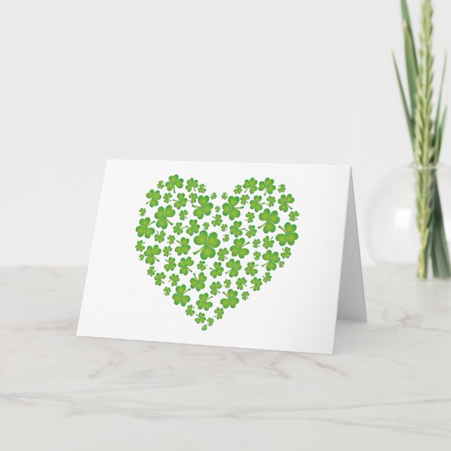 Irish Shamrock Heart Kort (Framsida)