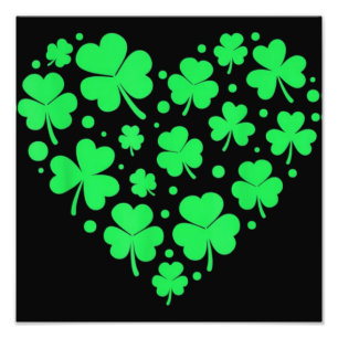 Irish Shamrock Heart Lucky Fototryck