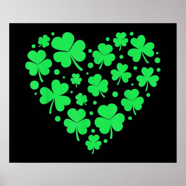 Irish Shamrock Heart Lucky Poster (Framsidan)