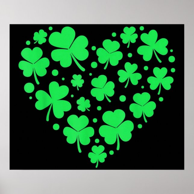 Irish Shamrock Heart Lucky Poster (Framsidan)