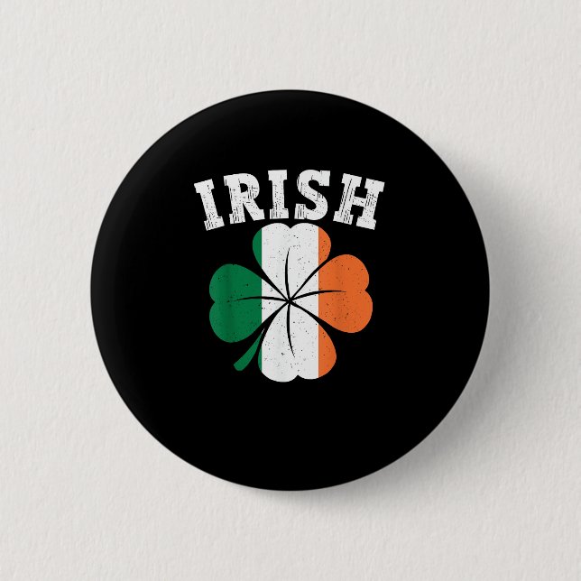 Irish Shamrock Ireland Flagga St Patrick Day Vinta Knapp (Framsida)