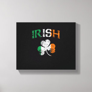 Irish Shamrock Ireland Flagga St patricks day Vint Canvastryck