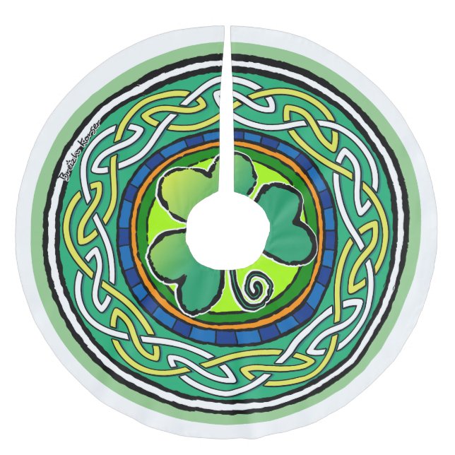 Irish shamrock julgransmatta borstad polyester (Framsidan)