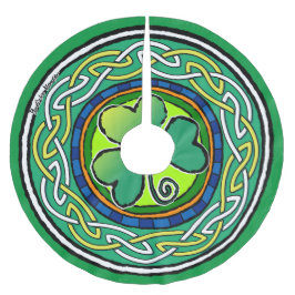 Irish shamrock julgransmatta borstad polyester