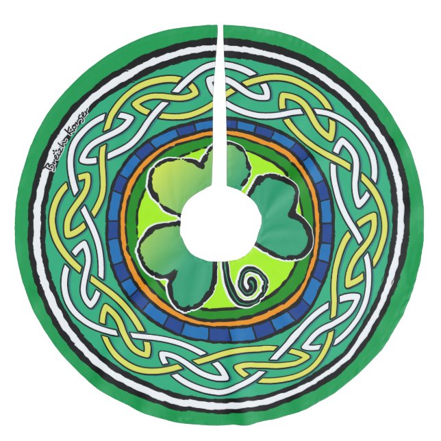 Irish shamrock julgransmatta borstad polyester (Framsidan)