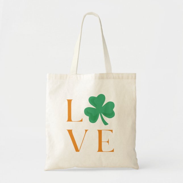Irish Shamrock Kärlek Simple Tote Bag Tygkasse (Framsidan)