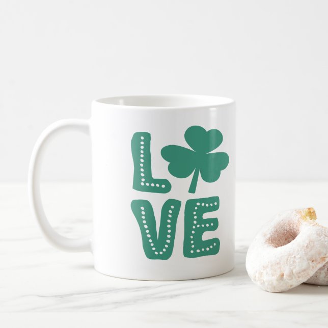 Irish Shamrock Kärlek St patricks day Kaffemugg (Med munk)