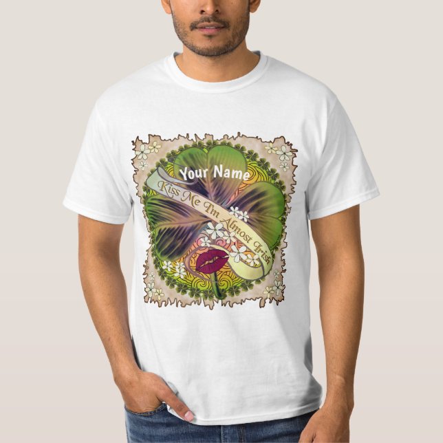 Irish Shamrock Kiss Me t-shirts (Framsida)