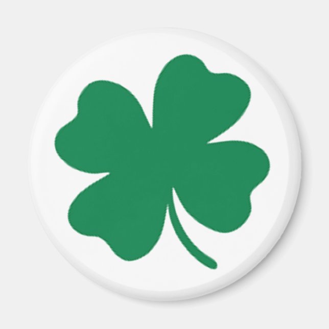 Irish Shamrock Klöver Magnet - Bright Grönt Design (Framsidan)