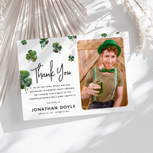 Irish Shamrock Klöver Sympathy Photo Tack Kort