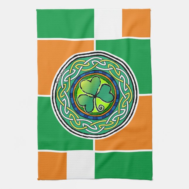 Irish shamrock kökshandduk (Vertikal)