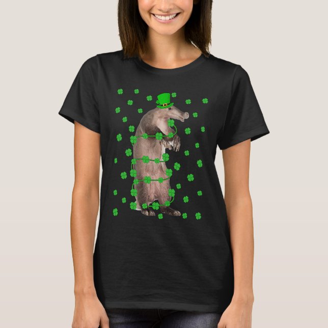 Irish Shamrock Leprechaun Aardvark St Patrick's Da T Shirt (Framsida)