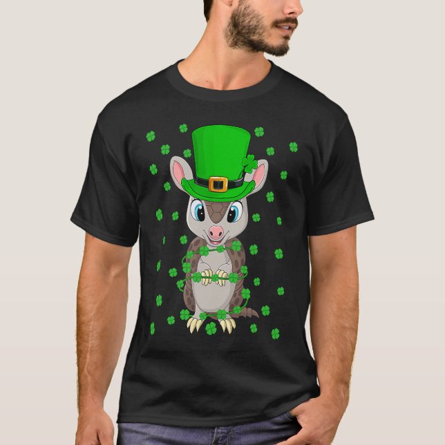 Irish Shamrock Leprechaun Armadillo St Patrick's D T Shirt (Framsida)