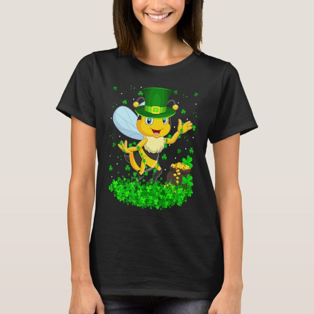 Irish Shamrock Leprechaun Bee St Patrick's Day  1 T Shirt (Framsida)