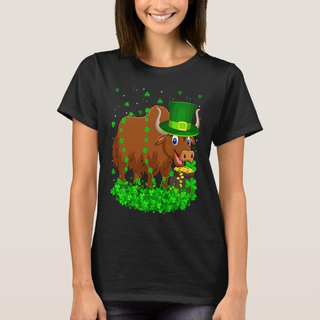 Irish Shamrock Leprechaun Buffalo St Patrick's Day T Shirt (Framsida)