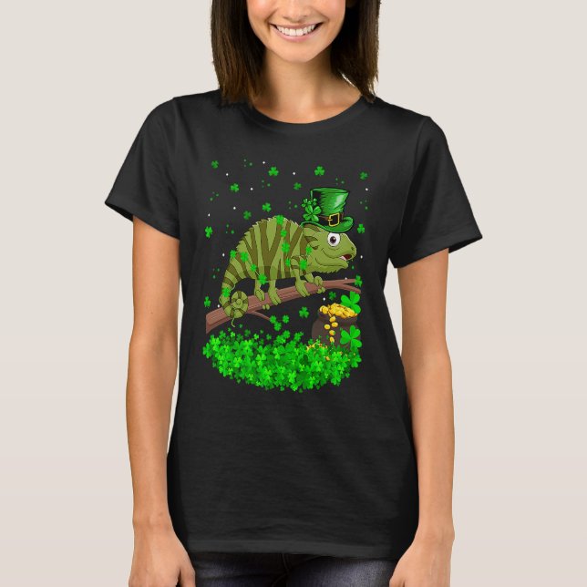 Irish Shamrock Leprechaun Chameleon St Patrick's D T Shirt (Framsida)