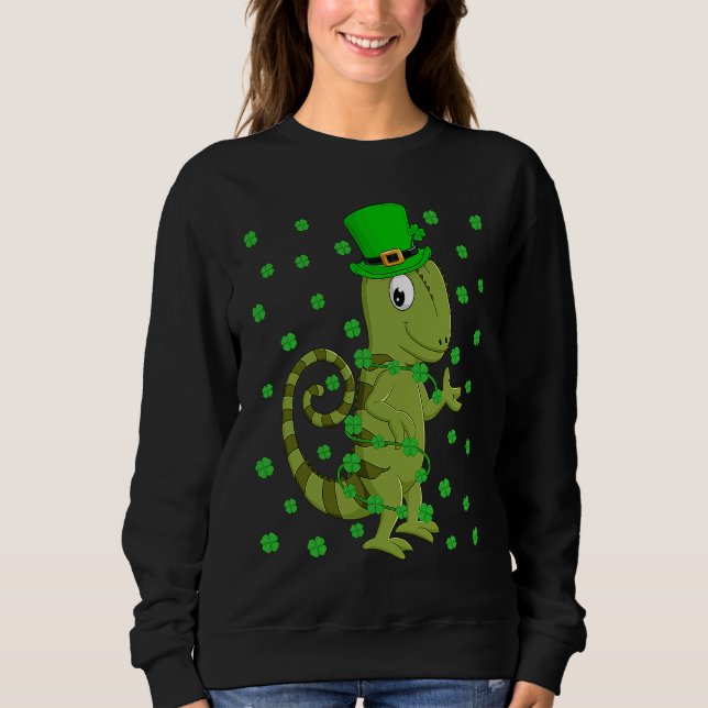 Irish Shamrock Leprechaun Chameleon St Patrick's D T Shirt (Framsida)