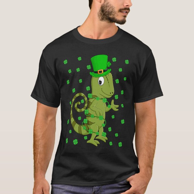 Irish Shamrock Leprechaun Chameleon St Patrick's D T Shirt (Framsida)