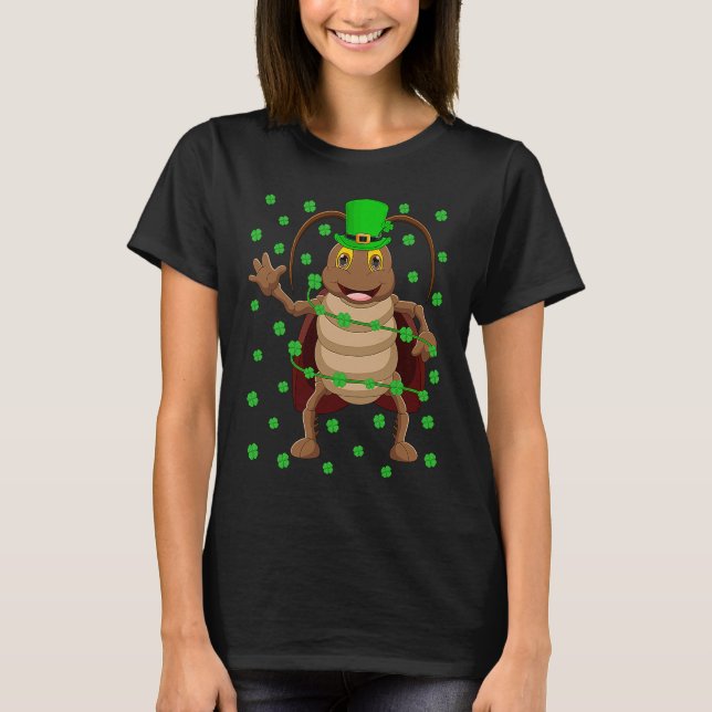 Irish Shamrock Leprechaun Cockroach St Patrick's D T Shirt (Framsida)