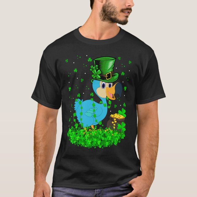 Irish Shamrock Leprechaun Dodo Bird St Patrick's D T Shirt (Framsida)
