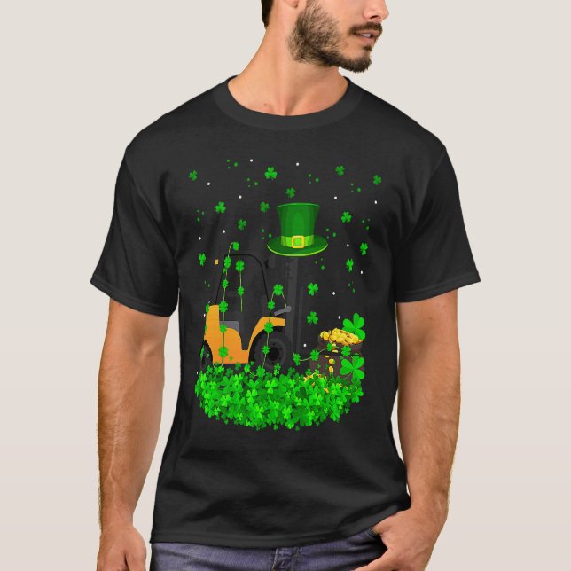 Irish Shamrock Leprechaun Forklift St Patrick's Da T Shirt (Framsida)