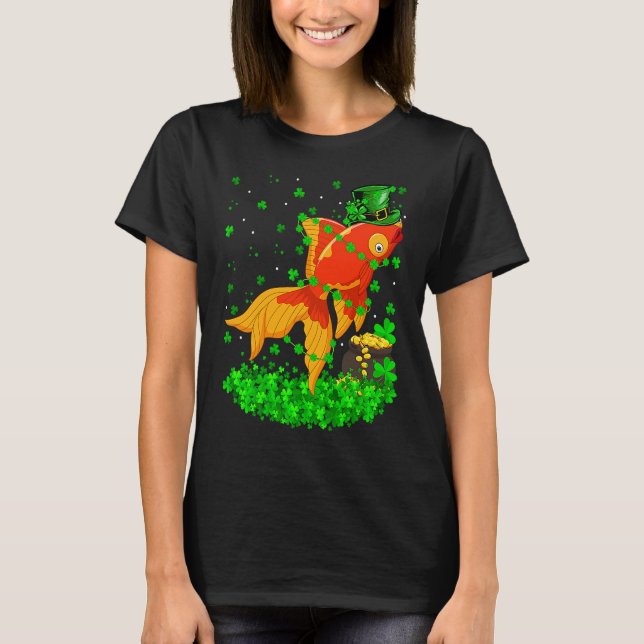 Irish Shamrock Leprechaun Goldfish St Patrick's Da T Shirt (Framsida)