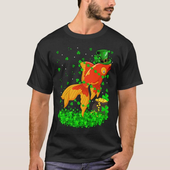 Irish Shamrock Leprechaun Goldfish St Patrick's Da T Shirt (Framsida)