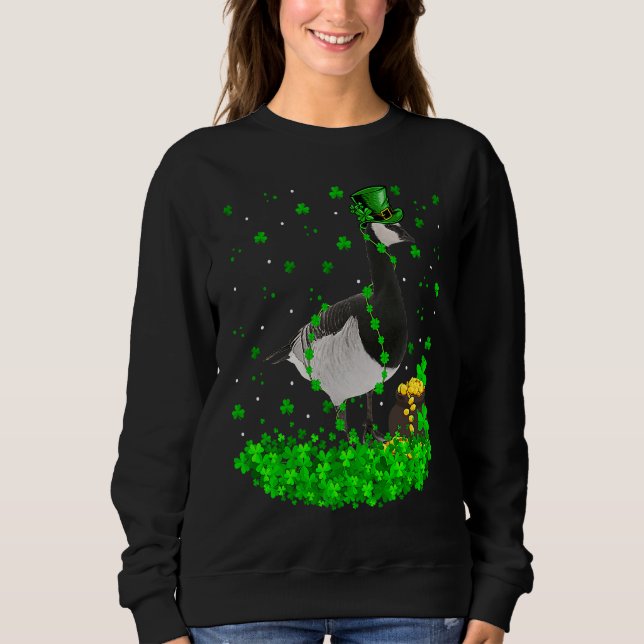 Irish Shamrock Leprechaun Goose Bird St Patrick's  T Shirt (Framsida)