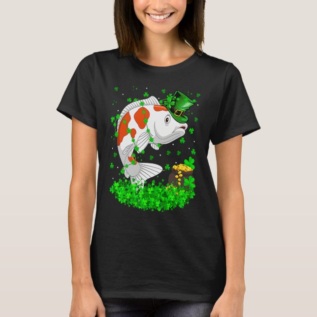 Irish Shamrock Leprechaun Koi Fish St Patrick's Da T Shirt (Framsida)