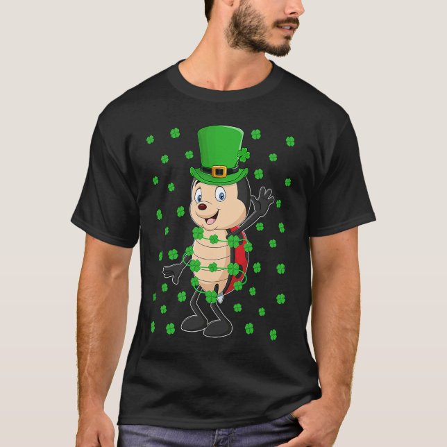 Irish Shamrock Leprechaun Ladybug St Patrick's Day T Shirt (Framsida)