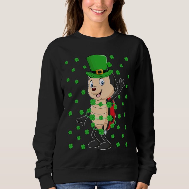 Irish Shamrock Leprechaun Ladybug St Patrick's Day T Shirt (Framsida)