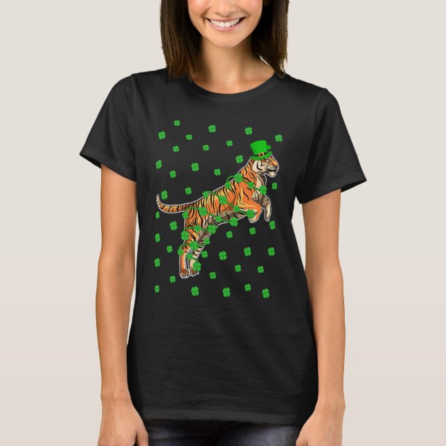 Irish Shamrock Leprechaun Liger St Patrick's Day T Shirt (Framsida)