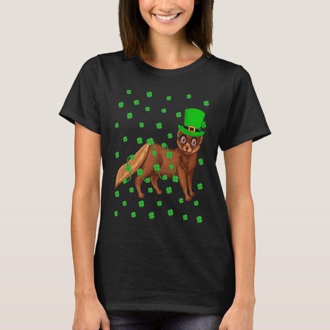 Irish Shamrock Leprechaun Mink St Patrick's Day T Shirt (Framsida)