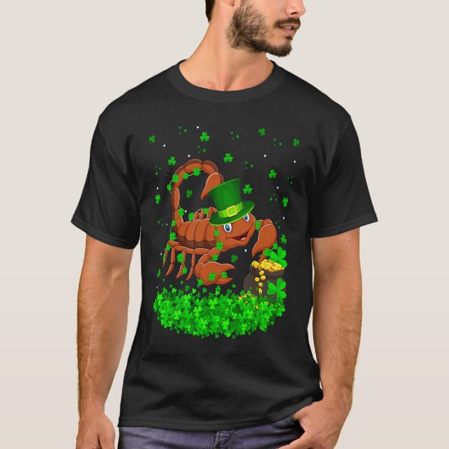 Irish Shamrock Leprechaun Scorpion St Patrick's Da T Shirt (Framsida)