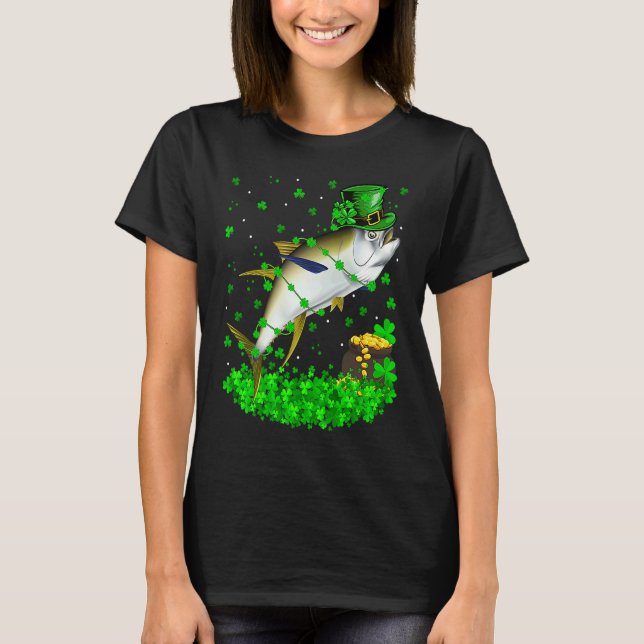 Irish Shamrock Leprechaun Tuna Fish St Patrick's D T Shirt (Framsida)