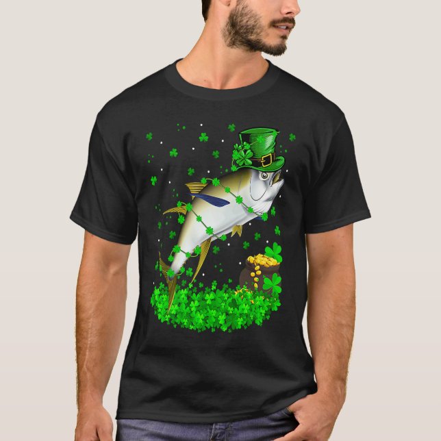 Irish Shamrock Leprechaun Tuna Fish St Patrick's D T Shirt (Framsida)