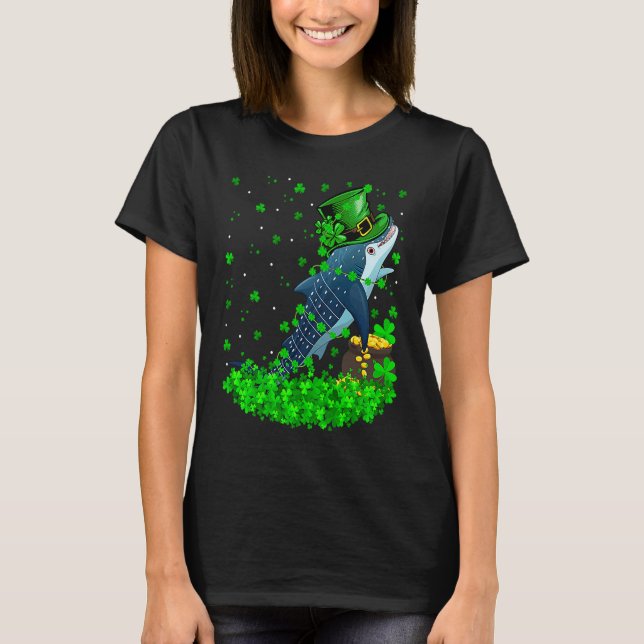 Irish Shamrock Leprechaun Whale Shark St Patrick's T Shirt (Framsida)