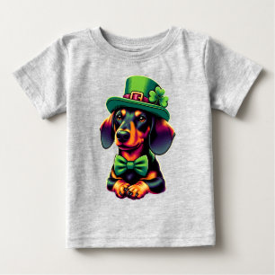 Irish Shamrock Lucky Dachshund Hund Patricks Day T Shirt