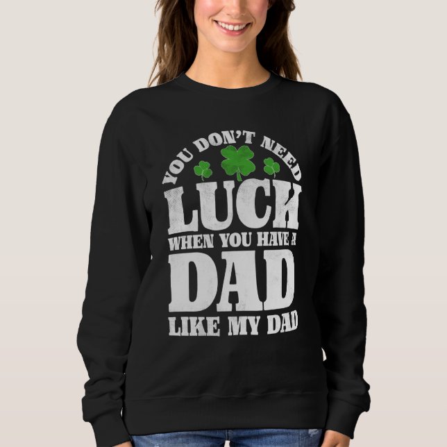 Irish Shamrock Lucky Dad St Patrick's Day Boys Gir T Shirt (Framsida)