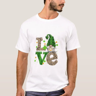Irish Shamrock Lucky Gnome T Shirt