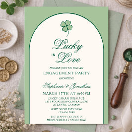 Irish Shamrock Lucky in Love Engagement Party Inbjudningar