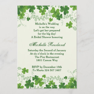 Irish Shamrock Möhippa Inbjudningar
