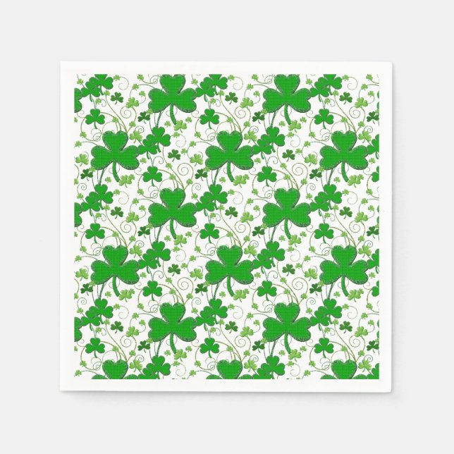 Irish Shamrock Mönster Pappersservett (Framsidan)
