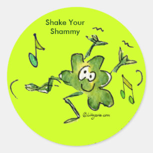 Irish Shamrock n Roll 03 Sticker Runt Klistermärke