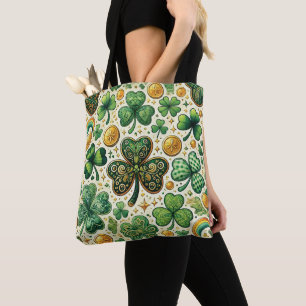 Irish Shamrock och Guld St. Patrick's Day Tygkasse