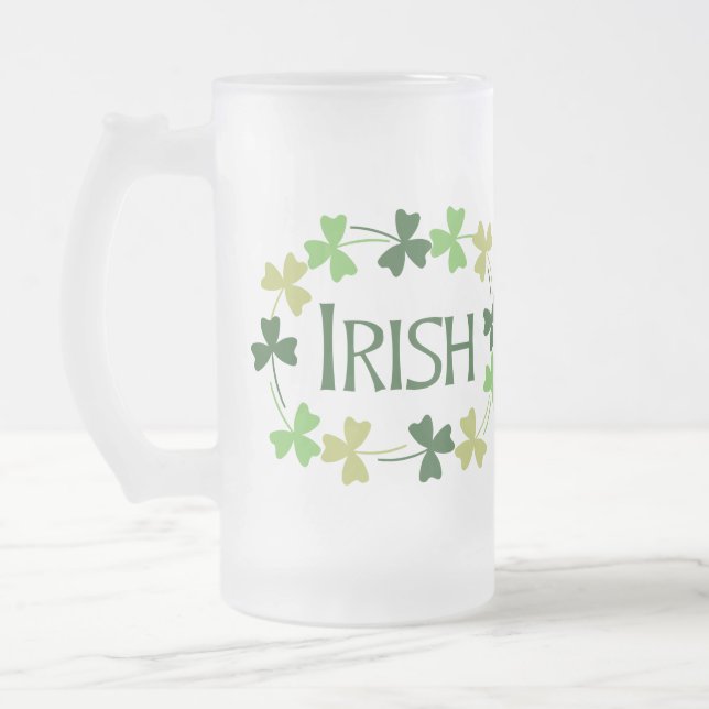Irish Shamrock Oval Frostat Ölglas (Vänster)