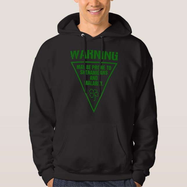Irish Shamrock Play Funny St patrick's day Holida Hoodie (Framsida)
