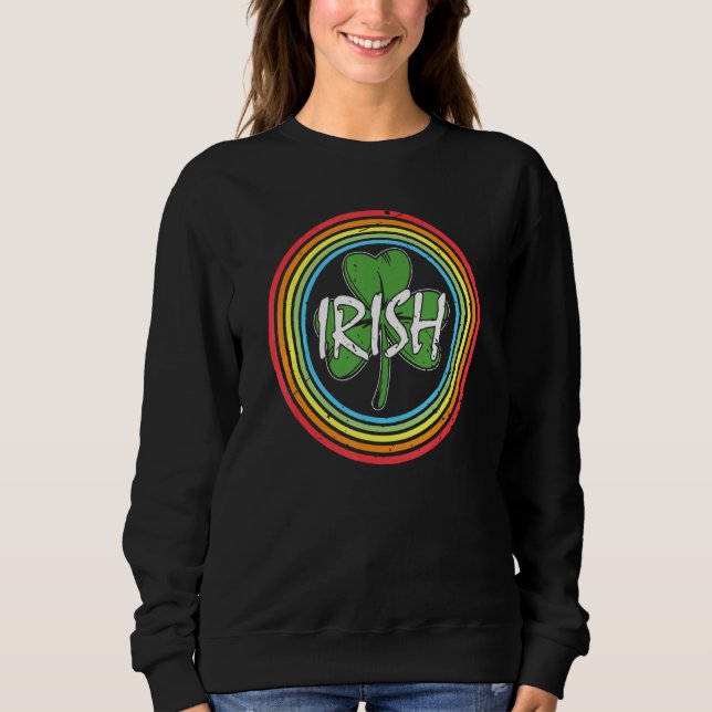 Irish Shamrock Rainbow Circle St Patrick S Day T Shirt (Framsida)
