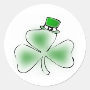 Irish Shamrock Runt Klistermärke
